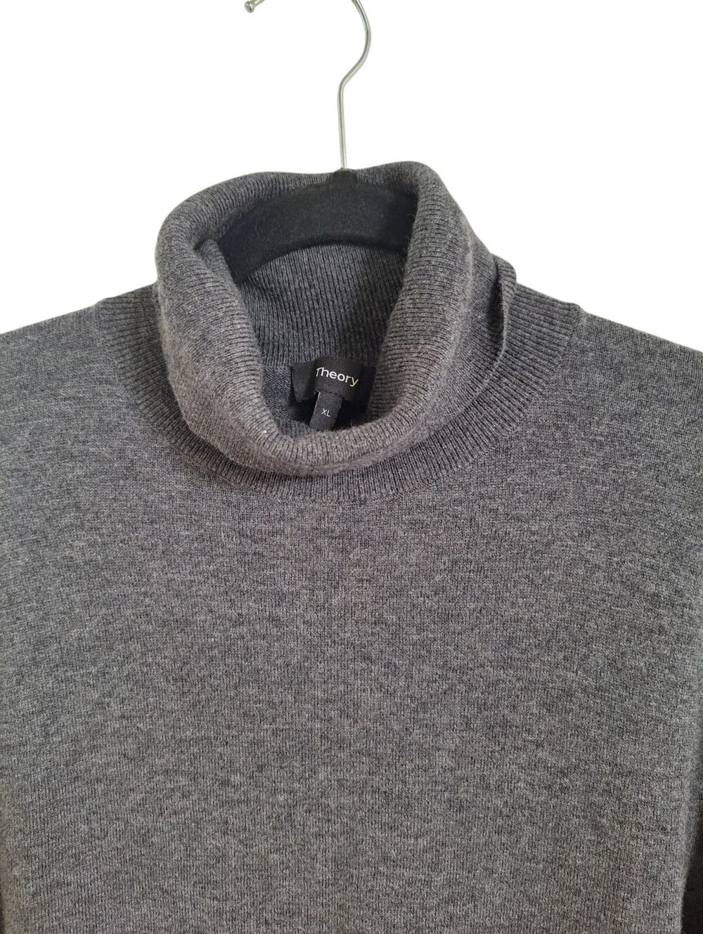 Theory Men's Merino Wool Charcoal Gray Turtleneck Sweater Size XL
